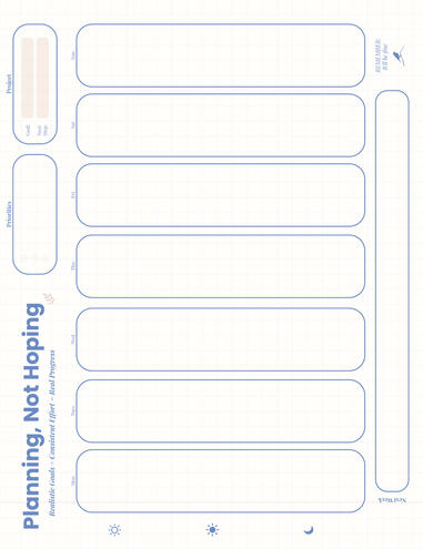 Weekly Planning Worksheet Weekly Planning Worksheet